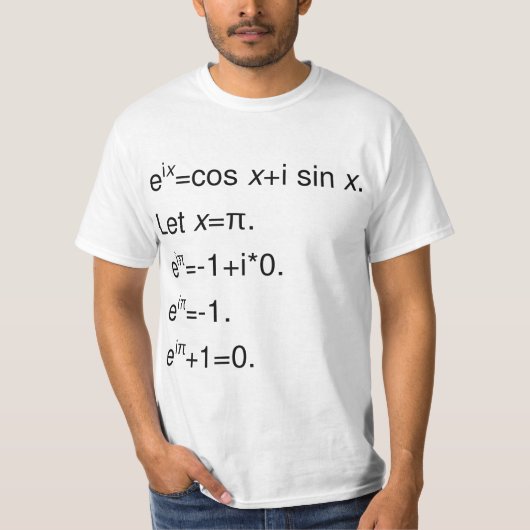 Formule Euler, Derivation of Identity T-shirt (Voorkant)