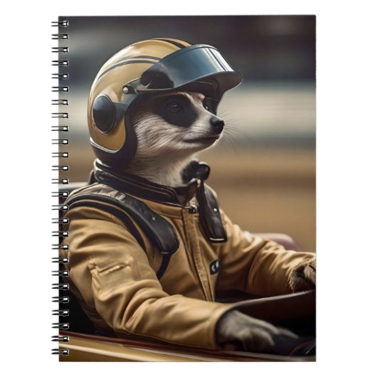 Formule Fun: Professioneel Meerkat autocoureur Notitieboek (Voorkant)