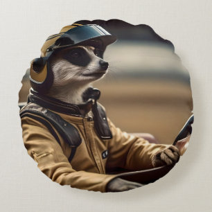 Formule Fun: Professioneel Meerkat autocoureur Rond Kussen