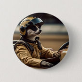 Formule Fun: Professioneel Meerkat autocoureur Ronde Button 5,7 Cm (Voorkant)