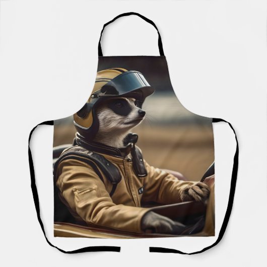 Formule Fun: Professioneel Meerkat autocoureur Schort (Voorkant)