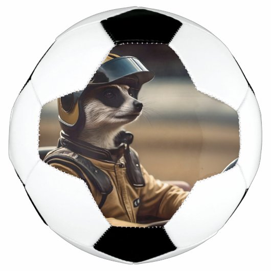 Formule Fun: Professioneel Meerkat autocoureur Voetbal (Voorkant)
