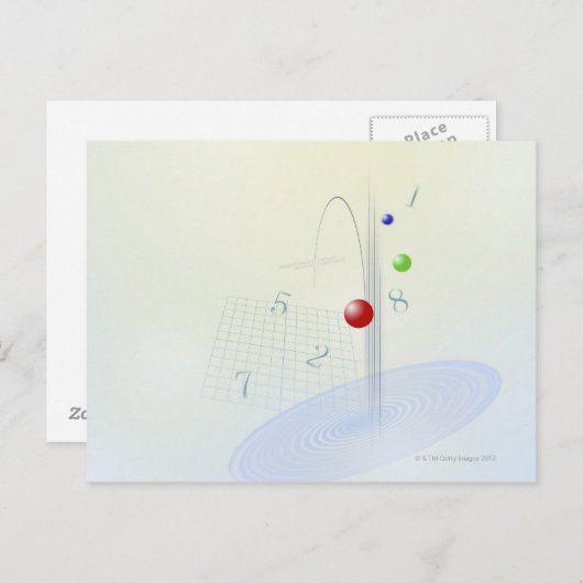 Formule, grafiek, wiskunde symbolen 10 briefkaart (Voorkant / Achterkant)