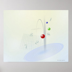 Formule, grafiek, wiskunde symbolen 10 poster