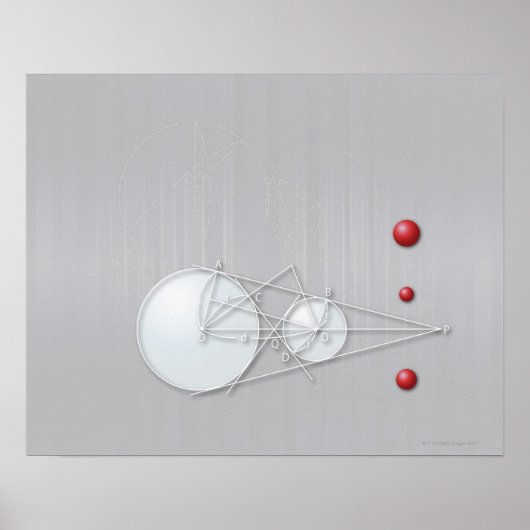 Formule, grafiek, wiskunde symbolen 12 poster (Voorkant)