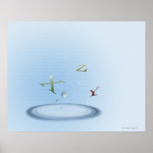 Formule, grafiek, wiskunde symbolen 9 poster