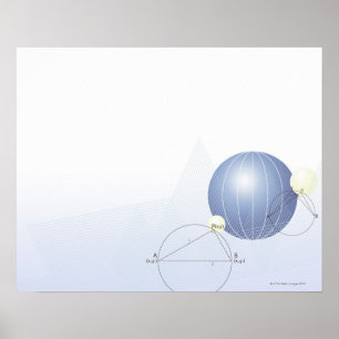 Formule, grafiek, wiskunde symbolen poster