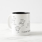 Formule koffie-melk twee suikers tweekleurige koffiemok (Voorkant links)