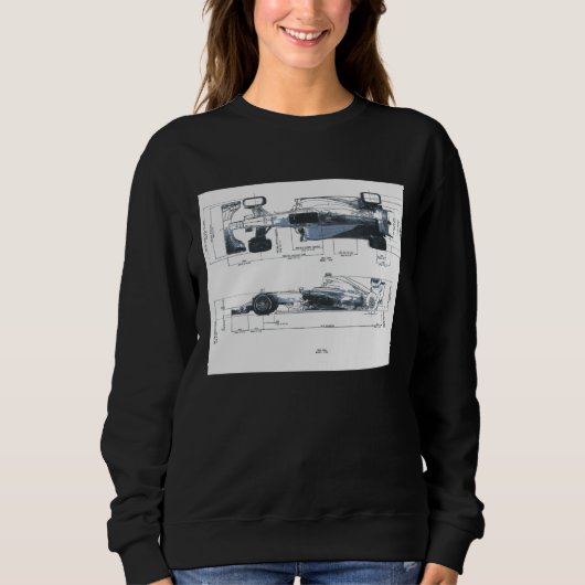 Formule racebus met blauwdruk trui (Voorkant)