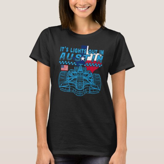 Formule raceraces met open wielauto, Austin Circui T-shirt (Voorkant)