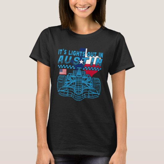 Formule raceraces met open wielauto, Austin Circui T-shirt (Voorkant)