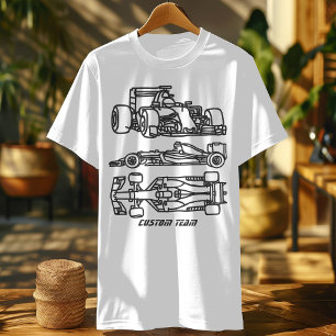 Formule Racing Blauwdruk Aangepast Team Motorsport T-shirt