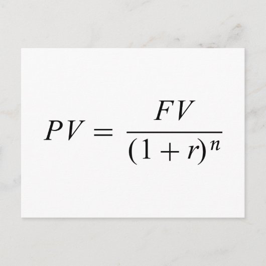 Formule "Time value of money" Briefkaart (Voorkant)