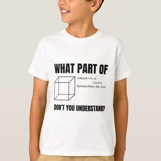 Formule Volume Van Een Kubus! Grappige Wiskunde  T-shirt (Voorkant)