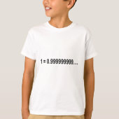 Formule Wiskunde wiskundig 1 = 0,9999999999.... T-shirt (Voorkant)