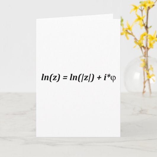 Formule Wiskunde wiskundige ln(z) = ln(|z|) + i*j Kaart (Gele Bloem)
