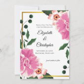 Formulering Roze en Groene Bloemige Bewaar de Datu Save The Date (Voorkant)