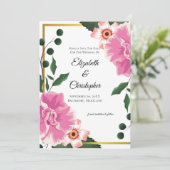 Formulering Roze en Groene Bloemige Bewaar de Datu Save The Date (Staand voorkant)