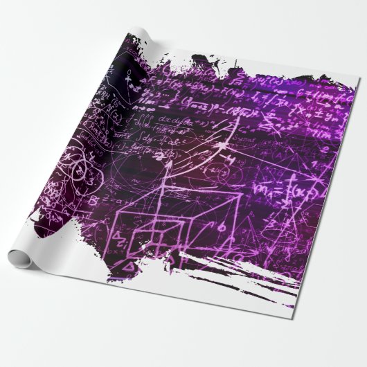 Formules in wiskundige ruimte cadeaupapier (Uitgerold)