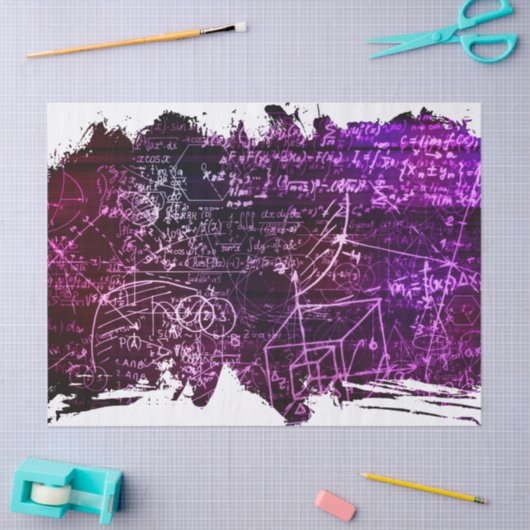 Formules in wiskundige ruimte tissuepapier (Craft)