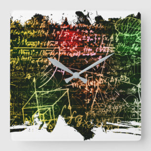 Formules in wiskundige ruimte vierkante klok