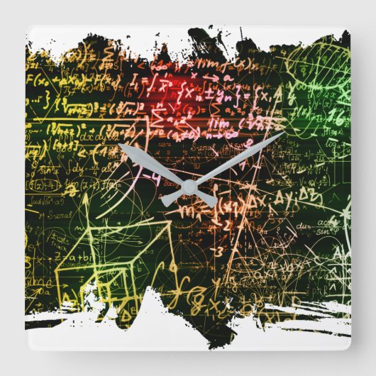 Formules in wiskundige ruimte vierkante klok (Voorkant)