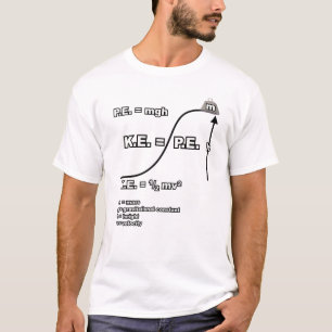 Formules voor potentiële en kinetische energie t-shirt