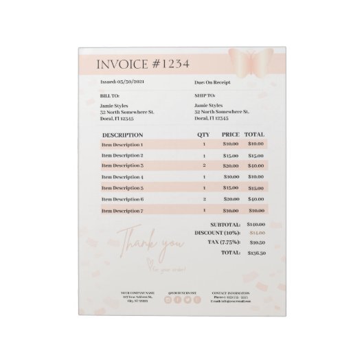 Formulier Business Quotting, Factuur, Verkoopontva Notitieblok (Linkerzijde)