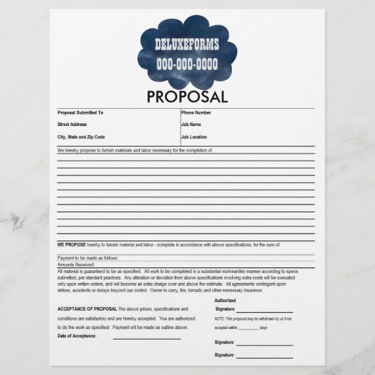 Formulier Colorful Blue Clouds (Voorkant)