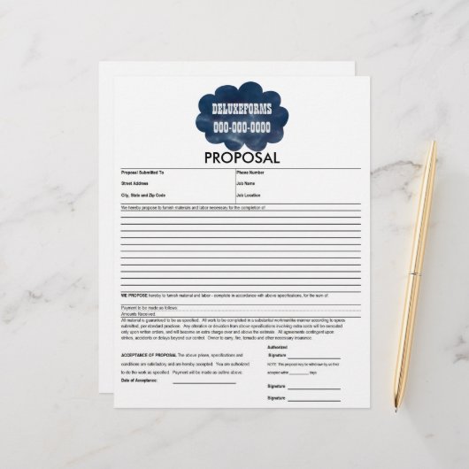 Formulier Colorful Blue Clouds (Voorkant / Achterkant in situ)