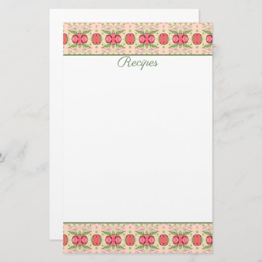 Formulier Decoratieve recepten Briefpapier (Voorkant / Achterkant)