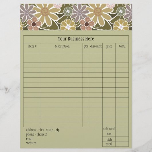 Formulier Florals Orde Flyer (Voorkant)