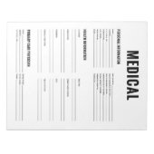 Formulier Medische Organisatie Notitieblok (Voorkant)