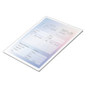 Formulier voor blauwe en roze gradiënt zakelijke b notitieblok (Schuin)