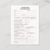 Formulier voor de raadpleging van het witboek visitekaartje (Voorkant)