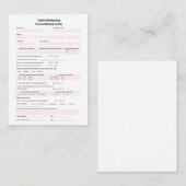 Formulier voor de raadpleging van het witboek visitekaartje (Voorkant / Achterkant)