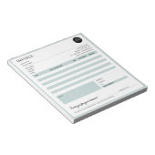 Formulier voor ontvangst van professionele bedrijf notitieblok (Schuin)