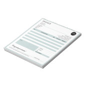 Formulier voor ontvangst van professionele bedrijf notitieblok (Linkerzijde)