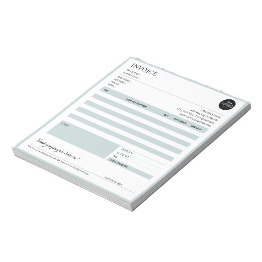 Formulier voor ontvangst van professionele bedrijf notitieblok (Linkerzijde)