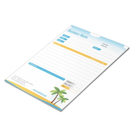 Formulier voor Tropische themabestelling of factuu Notitieblok (Schuin)