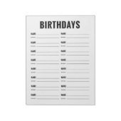 Formulier voor vogelorganisatie notitieblok (Linkerzijde)