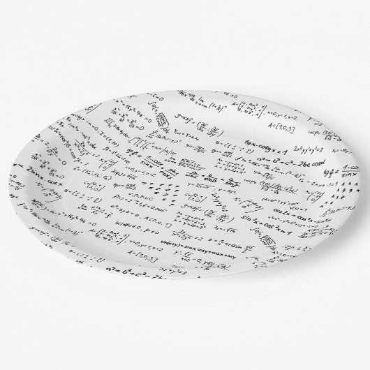 Formulieren en nummers voor wiskunde papieren bordje (Gekanteld)