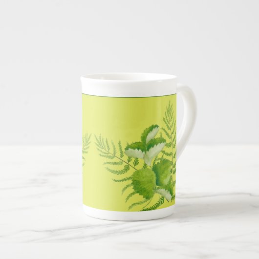 Formulieren groen op een Bone China-Mok Porselein Kop (Voorkant rechts)