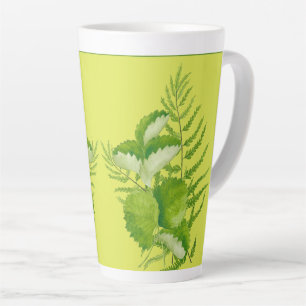 Formulieren in groen op een grote latte Mok