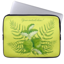 Formulieren in groen op een laptophoes laptop sleeve