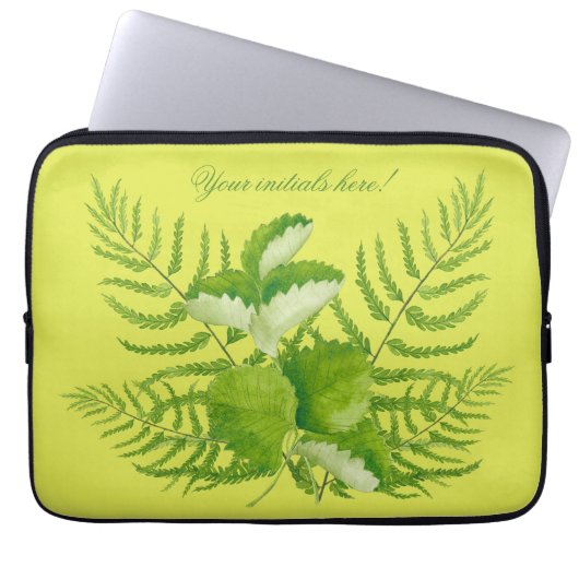 Formulieren in groen op een laptophoes laptop sleeve (Voorkant)