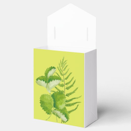 Formulieren in groen op een versnellingsbak bedankdoosjes (Geopend)