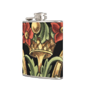 Fornamental Floral Design with Black Borders Heupfles (Links)