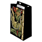 Fornamental Floral Design with Black Borders Klein Cadeauzakje (Voorkant Gekanteld)