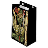 Fornamental Floral Design with Black Borders Klein Cadeauzakje (Achterkant Gekanteld)